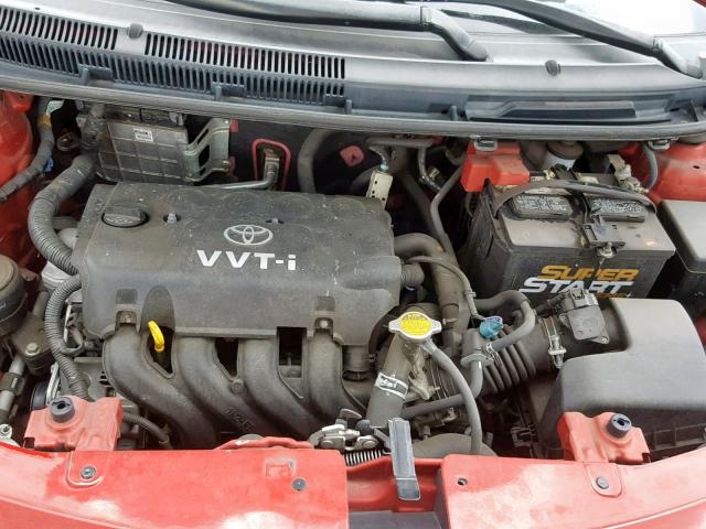 JTDBT923571132655 - 2007 TOYOTA YARIS RED photo 7