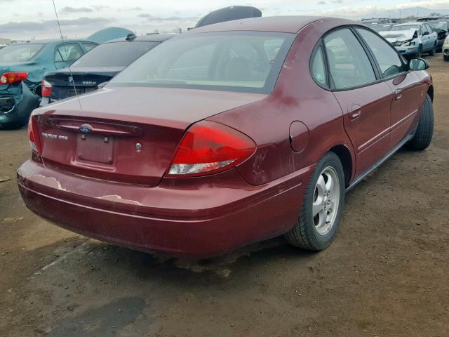 1FAHP55S34G184617 - 2004 FORD TAURUS SES BURGUNDY photo 4