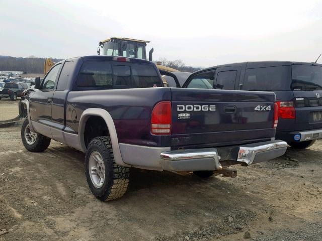 1B7GG22XXXS197953 - 1999 DODGE DAKOTA BLUE photo 3