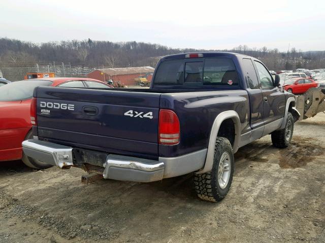 1B7GG22XXXS197953 - 1999 DODGE DAKOTA BLUE photo 4