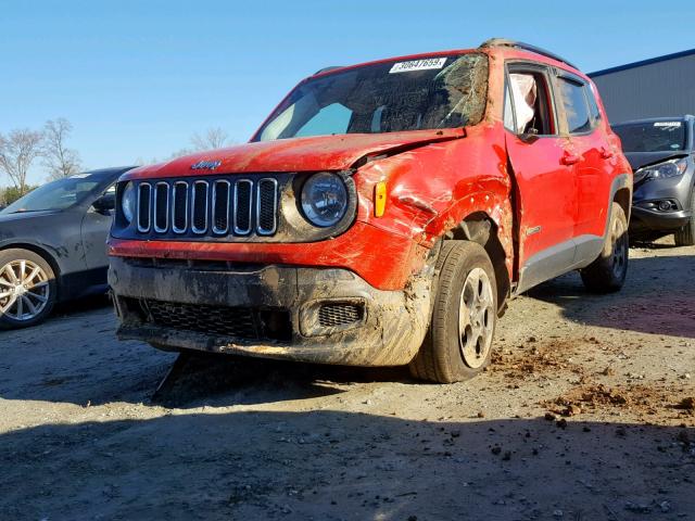 ZACCJBAB9HPG20051 - 2017 JEEP RENEGADE S RED photo 2