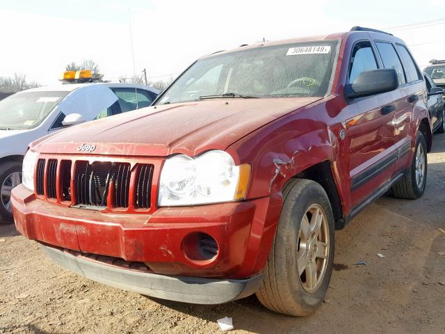 1J4HR48N36C270308 - 2006 JEEP GRAND CHER MAROON photo 2