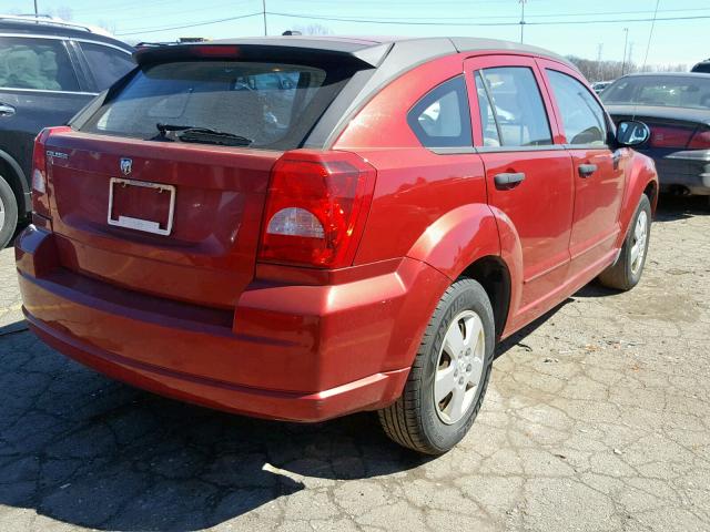 1B3HB28B77D428246 - 2007 DODGE CALIBER BURGUNDY photo 4