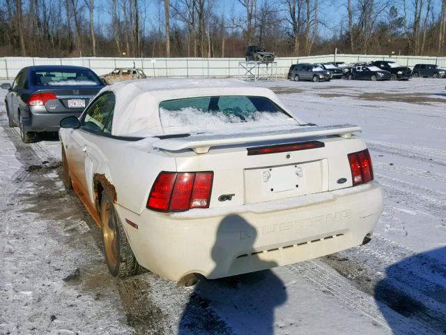 1FAFP45X23F388567 - 2003 FORD MUSTANG GT WHITE photo 3