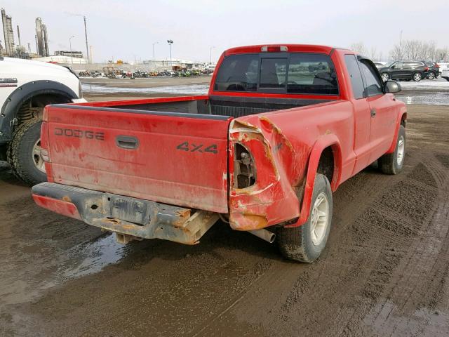 1B7GG22N6YS740148 - 2000 DODGE DAKOTA RED photo 4