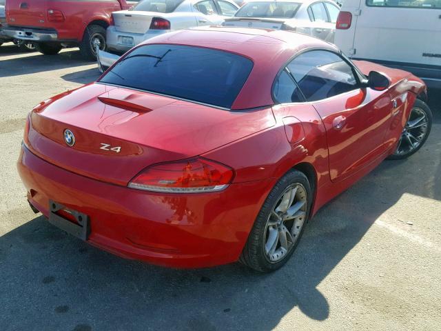 WBALM5C59AE377417 - 2010 BMW Z4 SDRIVE3 RED photo 4