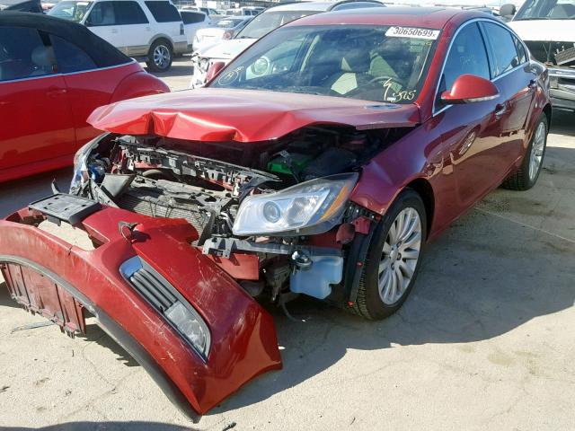 2G4GT5GV1C9207782 - 2012 BUICK REGAL PREM RED photo 2