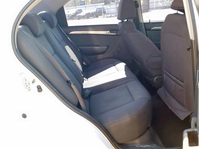 KL1TD5DE7AB042358 - 2010 CHEVROLET AVEO LS WHITE photo 6