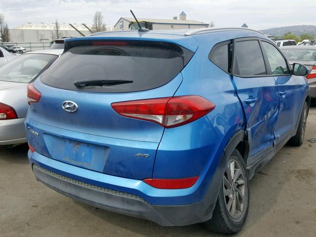 KM8J3CA43GU126835 - 2016 HYUNDAI TUCSON LIM BLUE photo 4