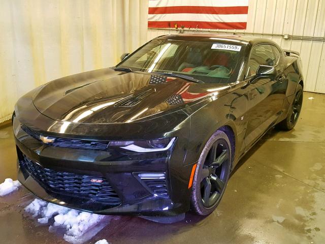 1G1FH1R76H0155696 - 2017 CHEVROLET CAMARO SS BLACK photo 2