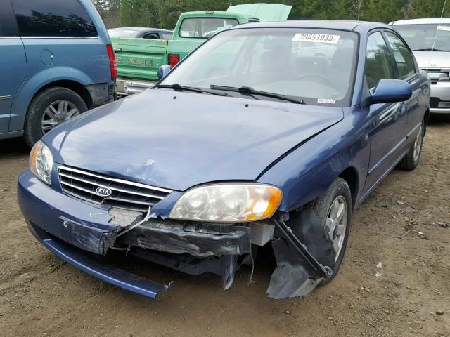 KNAFB121635243025 - 2003 KIA SPECTRA BA BLUE photo 2