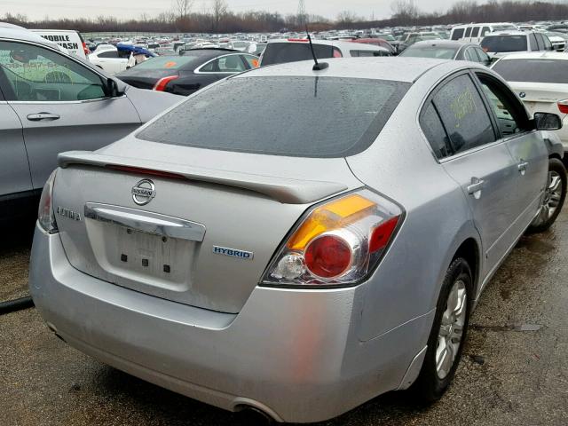 1N4CL2APXAC109468 - 2010 NISSAN ALTIMA HYB SILVER photo 4