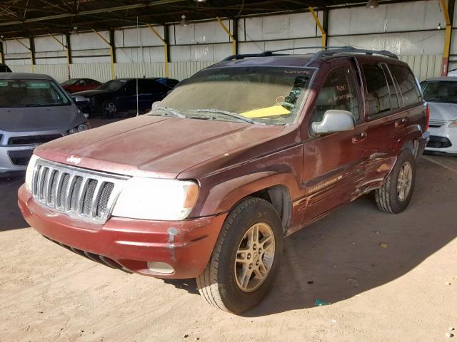 1J4GW68SXXC663987 - 1999 JEEP GRAND CHER MAROON photo 2