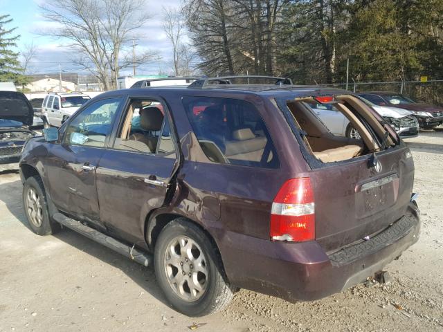 2HNYD18691H516418 - 2001 ACURA MDX TOURIN MAROON photo 3