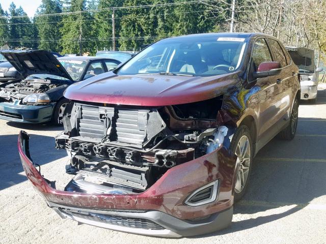 2FMPK4K92HBC49756 - 2017 FORD EDGE TITAN BURGUNDY photo 2