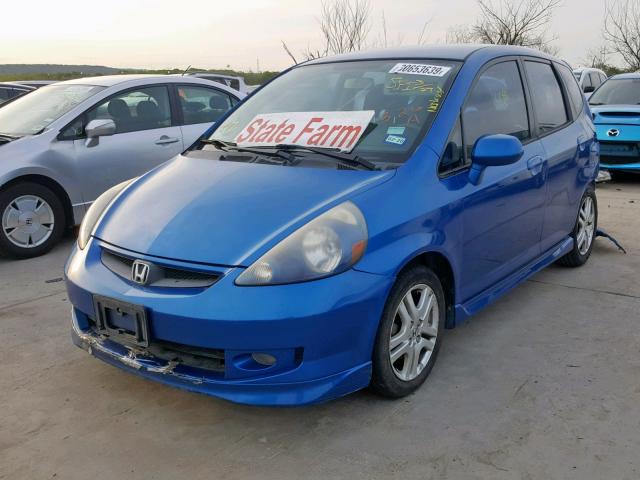 JHMGD38697S033007 - 2007 HONDA FIT S BLUE photo 2