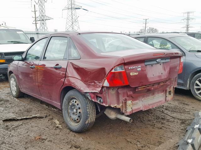 1FAHP34N17W339434 - 2007 FORD FOCUS ZX4 BURGUNDY photo 3