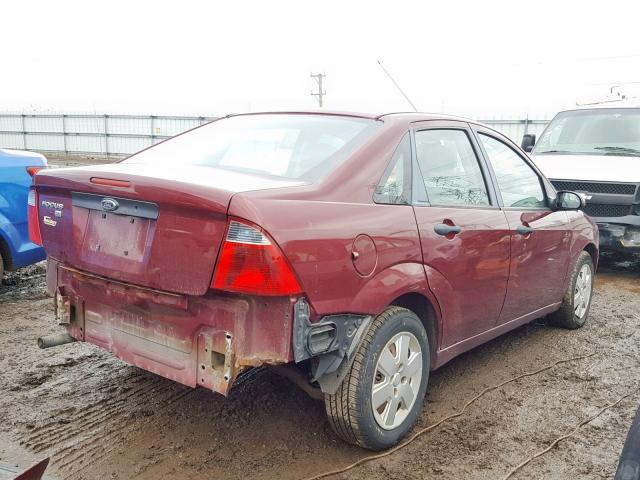 1FAHP34N17W339434 - 2007 FORD FOCUS ZX4 BURGUNDY photo 4