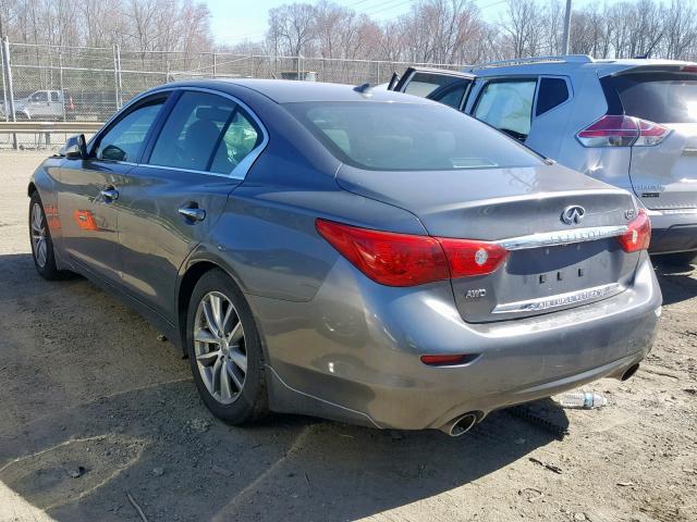 JN1BV7AR6EM706697 - 2014 INFINITI Q50 BASE CHARCOAL photo 3