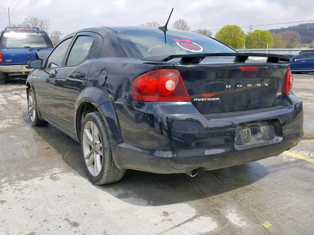 1B3BD1FG4BN584692 - 2011 DODGE AVENGER MA BLACK photo 3