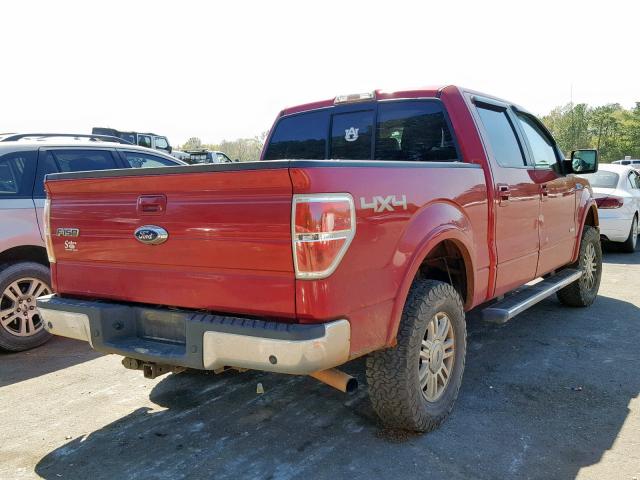 1FTFW1ET4BFA55407 - 2011 FORD F150 SUPER RED photo 4