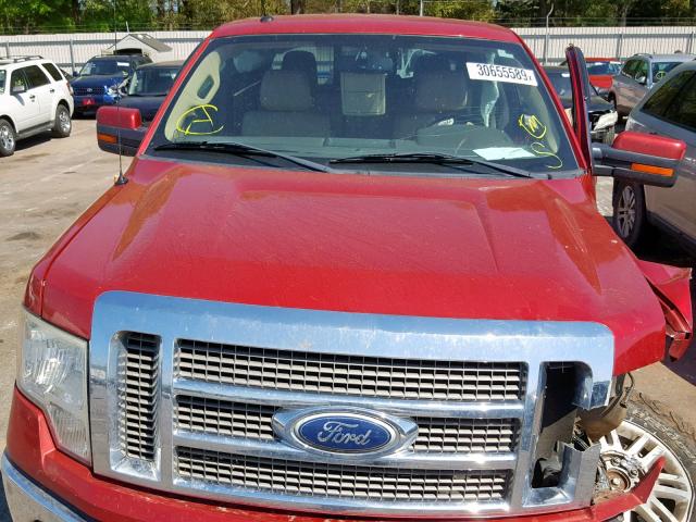 1FTFW1ET4BFA55407 - 2011 FORD F150 SUPER RED photo 7