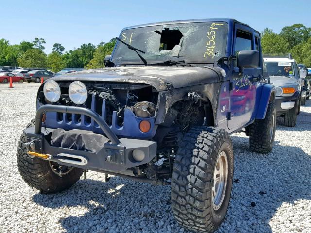 1J4GA59177L115038 - 2007 JEEP WRANGLER S BLUE photo 2