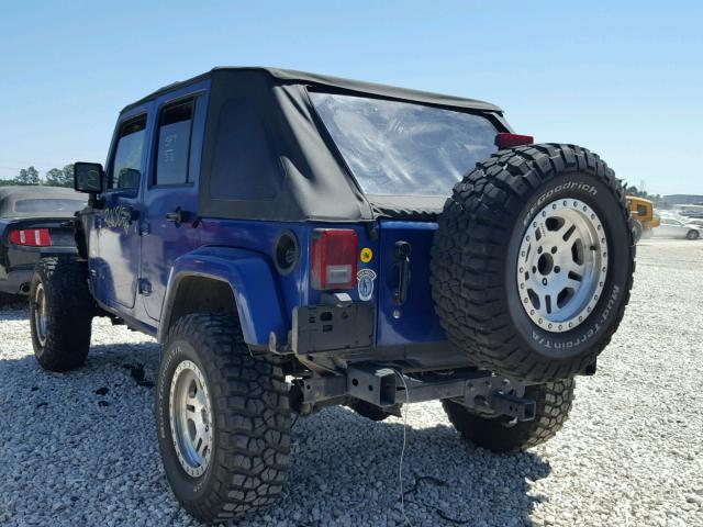 1J4GA59177L115038 - 2007 JEEP WRANGLER S BLUE photo 3