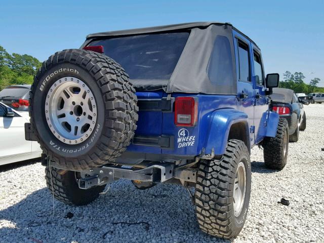 1J4GA59177L115038 - 2007 JEEP WRANGLER S BLUE photo 4