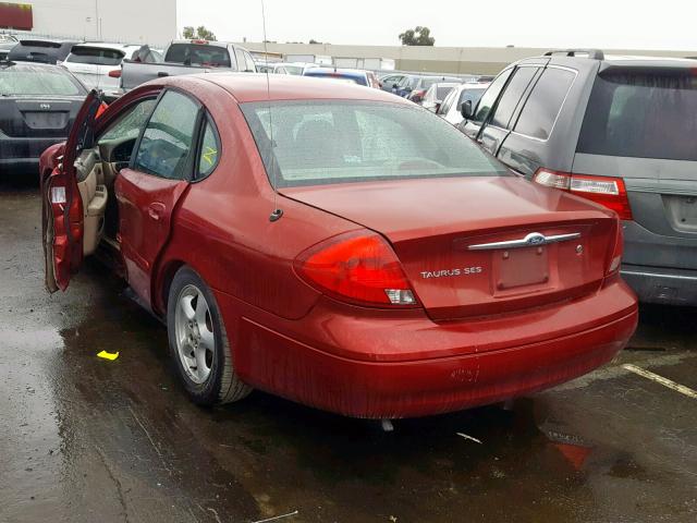 1FAFP55U11G262283 - 2001 FORD TAURUS SES RED photo 3