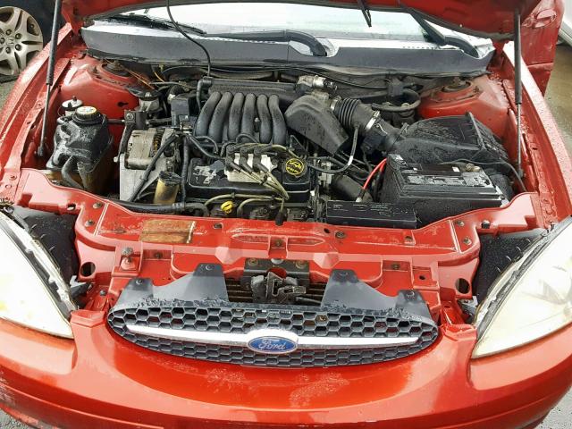 1FAFP55U11G262283 - 2001 FORD TAURUS SES RED photo 7