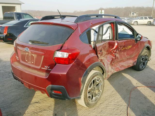 JF2GPAGC9E8332416 - 2014 SUBARU XV CROSSTR MAROON photo 4