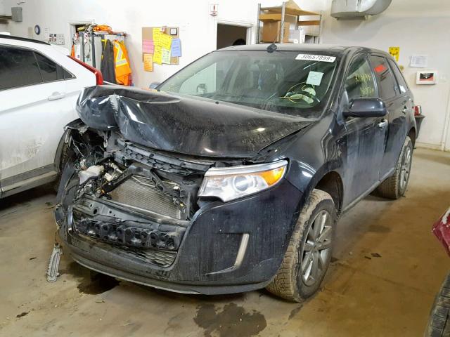 2FMDK4JC5BBA86933 - 2011 FORD EDGE SEL BLACK photo 2