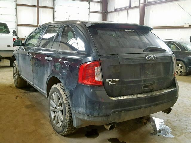 2FMDK4JC5BBA86933 - 2011 FORD EDGE SEL BLACK photo 3