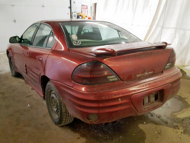 1G2NE52T61M514249 - 2001 PONTIAC GRAND AM S MAROON photo 3