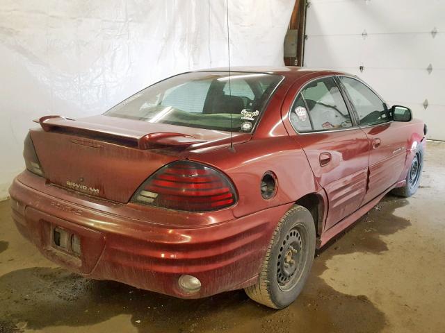 1G2NE52T61M514249 - 2001 PONTIAC GRAND AM S MAROON photo 4