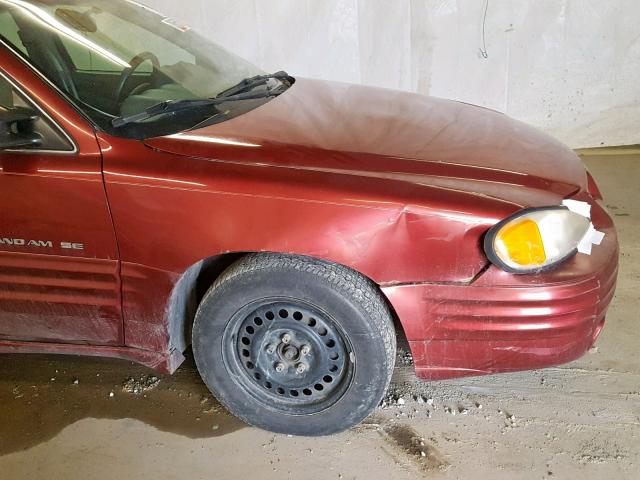 1G2NE52T61M514249 - 2001 PONTIAC GRAND AM S MAROON photo 9