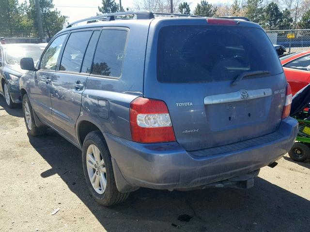 JTEEW21A860018189 - 2006 TOYOTA HIGHLANDER BLUE photo 3