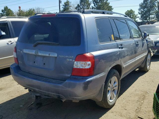 JTEEW21A860018189 - 2006 TOYOTA HIGHLANDER BLUE photo 4