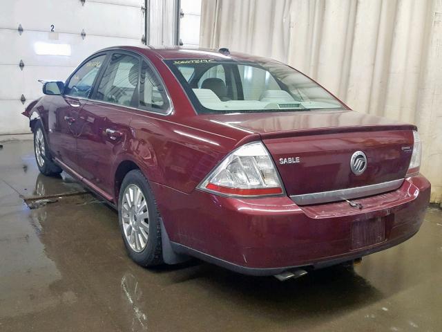 1MEHM40W58G603689 - 2008 MERCURY SABLE LUXU MAROON photo 3