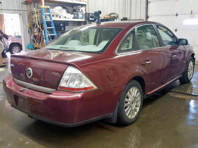 1MEHM40W58G603689 - 2008 MERCURY SABLE LUXU MAROON photo 4