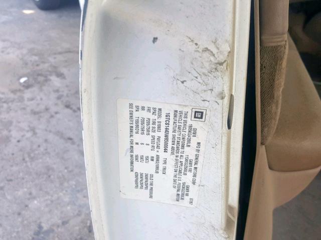 1GTCS1443W8500044 - 1998 GMC SONOMA WHITE photo 10