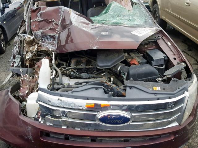 2FMDK38C09BB00571 - 2009 FORD EDGE SEL BURGUNDY photo 7