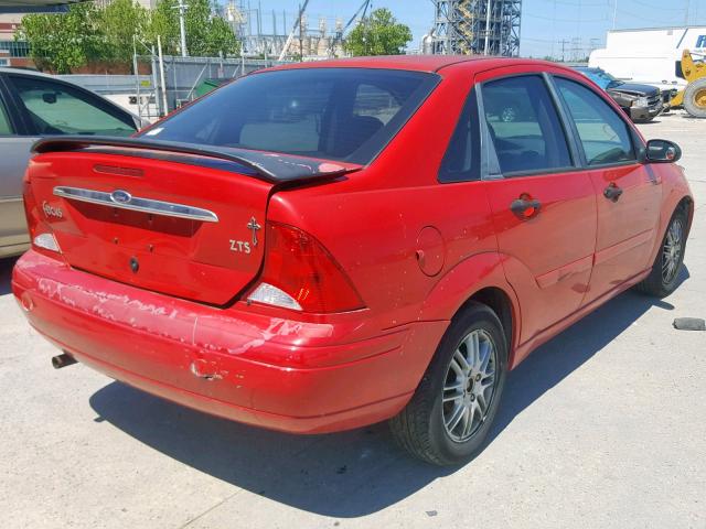 1FAFP3833YW346774 - 2000 FORD FOCUS ZTS RED photo 4