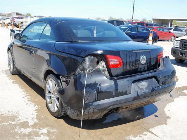 WVWDA71F67V040154 - 2007 VOLKSWAGEN EOS 2.0T S 黑色 照片 3