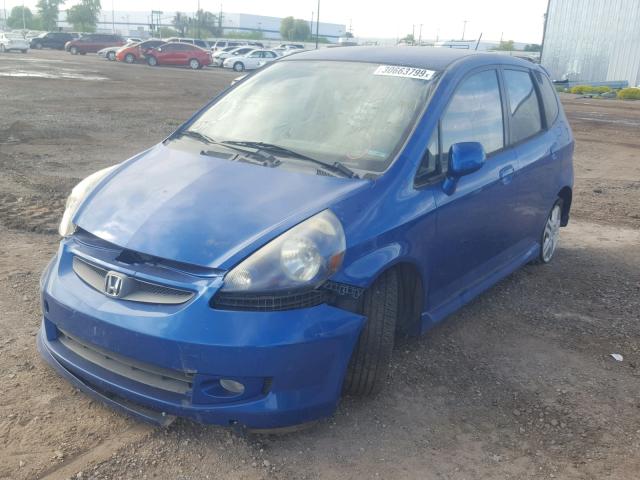 JHMGD38677S047956 - 2007 HONDA FIT S BLUE photo 2