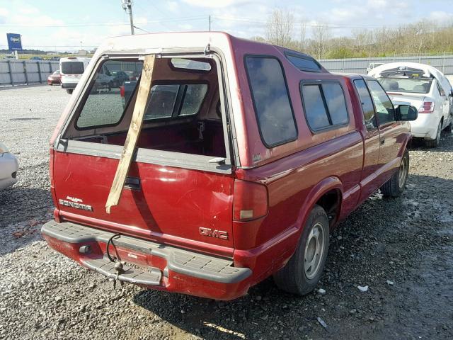 1GTCS19X538153525 - 2003 GMC SONOMA RED photo 4