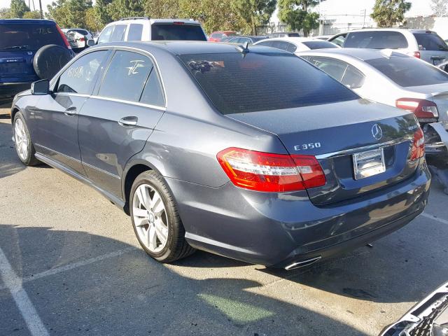 WDDHF2EB2BA337926 - 2011 MERCEDES-BENZ E 350 BLUE GRAY photo 3