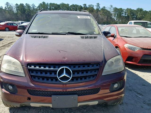 4JGBB86E36A060907 - 2006 MERCEDES-BENZ ML 350 BURGUNDY photo 9