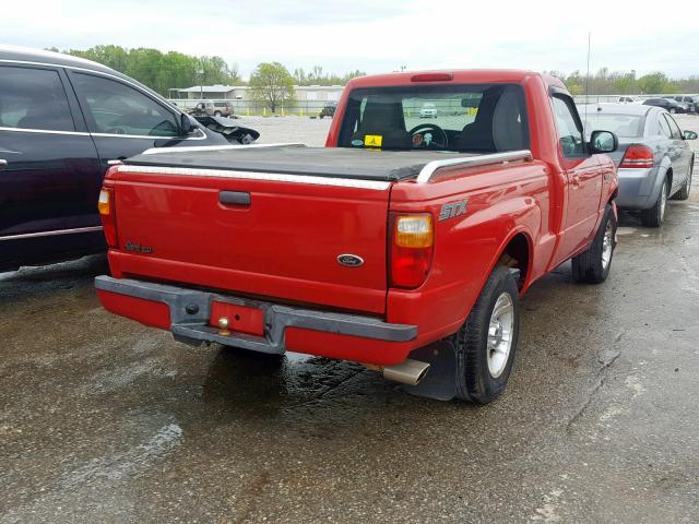 1FTYR10U85PA88019 - 2005 FORD RANGER RED photo 4